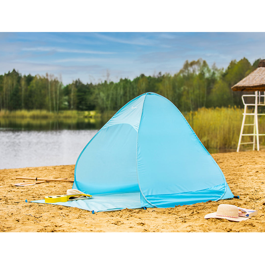 Strandzelt Strandmuschel Sofort Aufklappbares Zelt Campingzelt Automatisches Tragbares Wurfzelt Outdoor 160 x 150 x 115cm