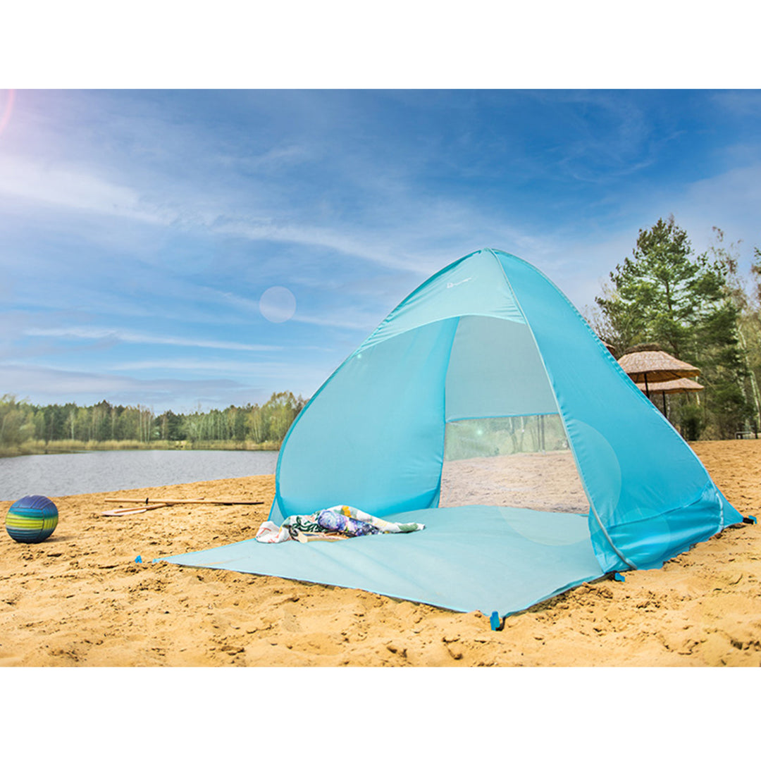 Strandzelt Strandmuschel Sofort Aufklappbares Zelt Campingzelt Automatisches Tragbares Wurfzelt Outdoor 160 x 150 x 115cm