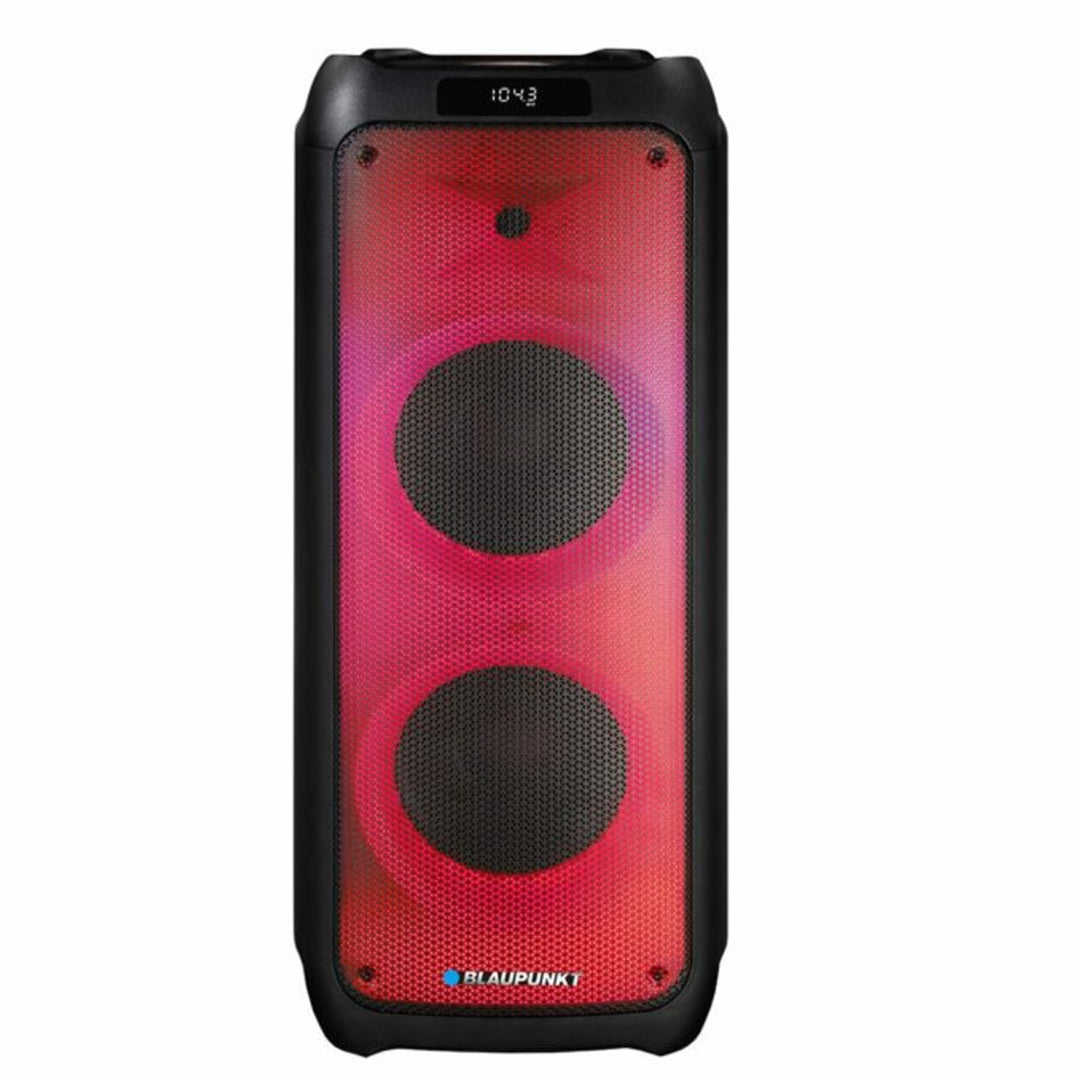 PartyBox Tragbarer Bluetooth-Lautsprecher mit Karaoke-Funktion Gitarreneingang TWS Radio AUX USB microSD Fernbedienung Disco LED Beleuchtung