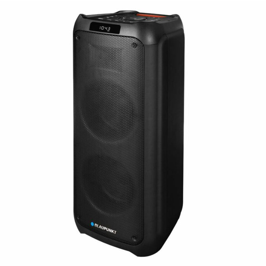 PartyBox Tragbarer Bluetooth-Lautsprecher mit Karaoke-Funktion Gitarreneingang TWS Radio AUX USB microSD Fernbedienung Disco LED Beleuchtung