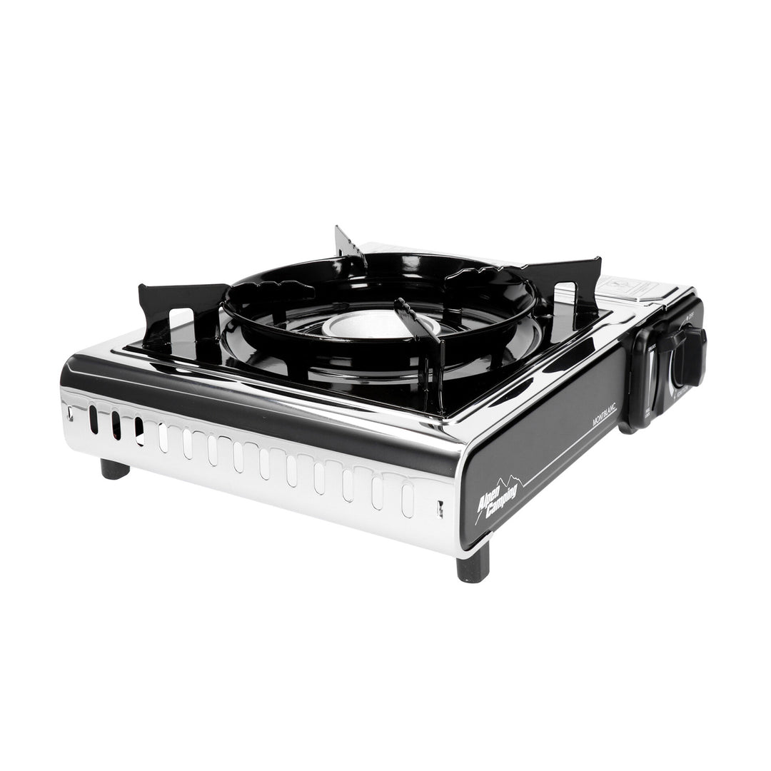 Gaskocher 2,2kW mit Gasherdkreuz  Campingkocher Gasverbrauch 160 g/h Piezozündung