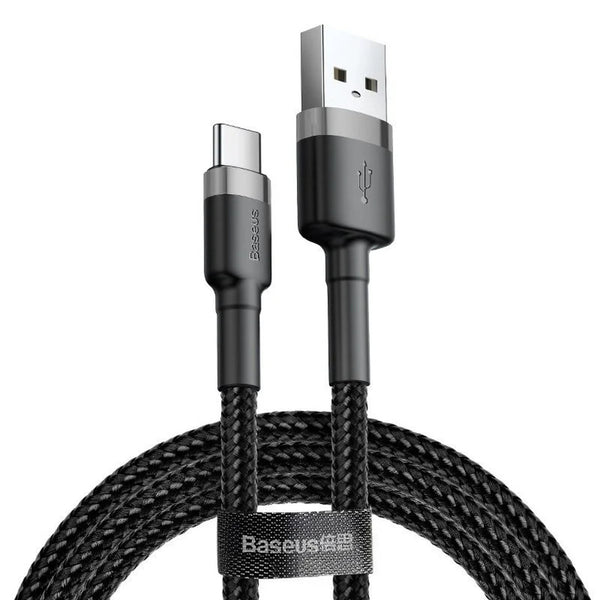 USB - USB-C Kabel 3m Baseus Cafule CATKLF-UG1 Quick Charge 2A Kabel für schnelles Laden