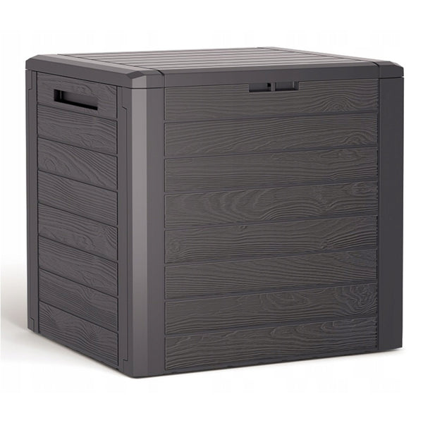 Woodebox Gartenbox Gartenkiste Kissenbox Kissentruhe Gartentruhe Verschließbar Kunststoff 140 Liter Umbra