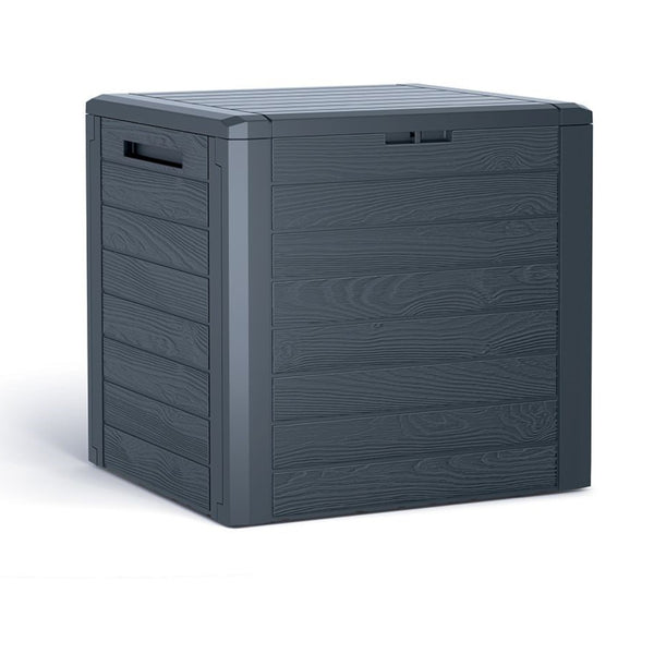 Woodebox Gartenbox Gartenkiste Kissenbox Kissentruhe Gartentruhe Verschließbar Kunststoff 140 Liter Anthrazit