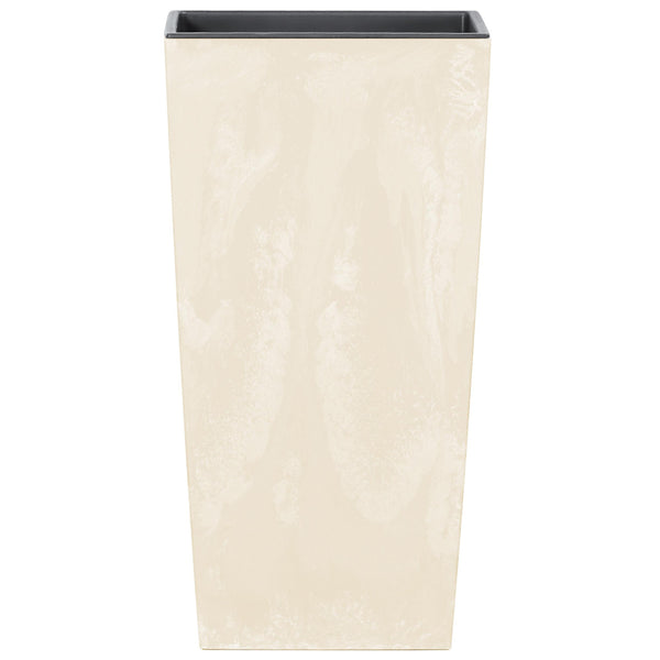Urbi Square Beton Effect Blumentopf in Betonoptik Pflanzkübel Kunststoff Eckig (126x126x200mm, Creme)