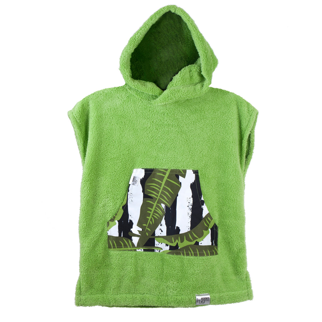 Lil Hug Surf Poncho Handtuch Ideal für Schwimmen und Strand Badetuch Handtuch Kapuzenbadetuch 3-6 Jahre (Grün)