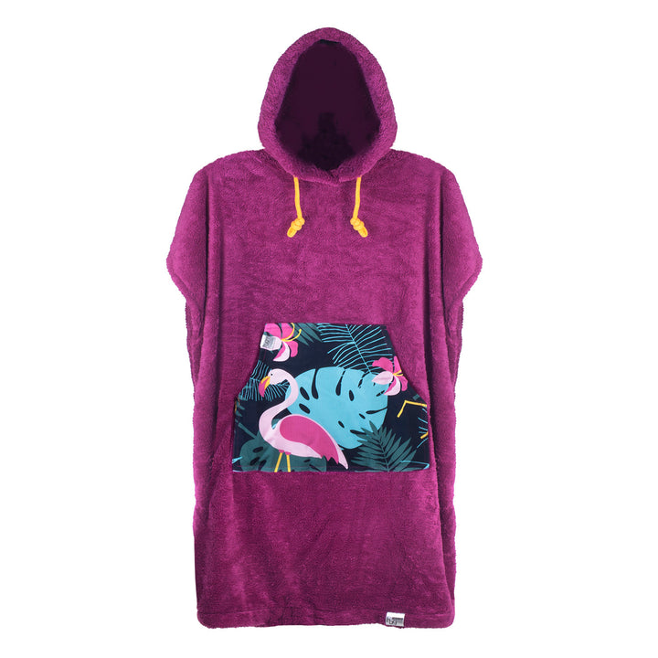 Hug SIS Surf Poncho Handtuch Ideal für Schwimmen und Strand Badetuch Poncho mit Ärmel Handtuch Kapuzenbadetuch (Fuchsie, Flamingo)
