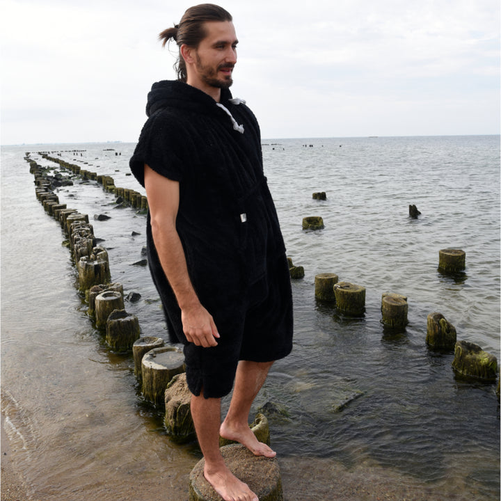 Hug Buddy Surf Poncho Handtuch Ideal für Schwimmen und Strand Badetuch Handtuch Kapuzenbadetuch Sleeveless