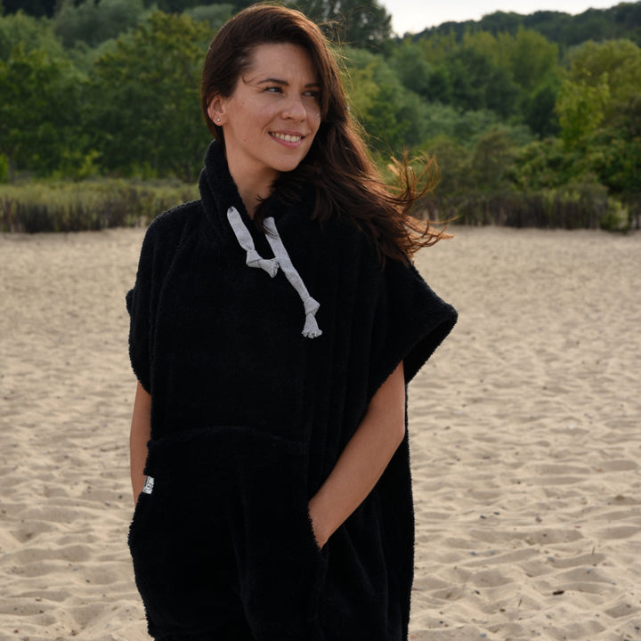 Hug Buddy Surf Poncho Handtuch Ideal für Schwimmen und Strand Badetuch Handtuch Kapuzenbadetuch Sleeveless