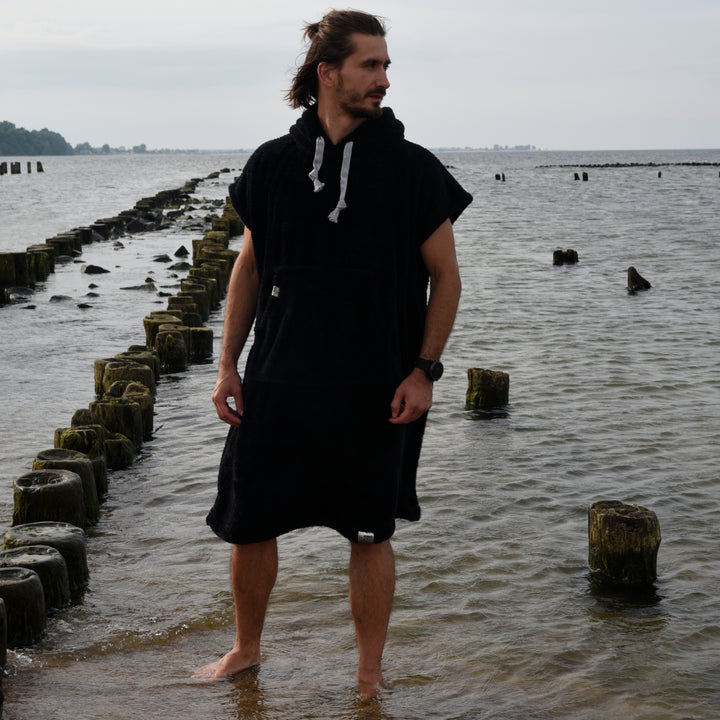 Hug Buddy Surf Poncho Handtuch Ideal für Schwimmen und Strand Badetuch Handtuch Kapuzenbadetuch Sleeveless