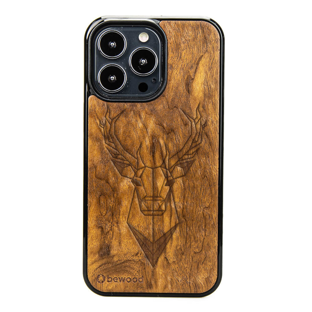 HOLZETUI IPHONE 13 PRO HIRSCH IMBUIA HOHE QUALITÄT