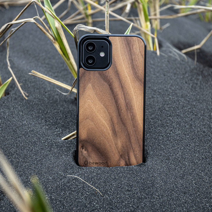 HOLZETUI IPHONE 12 MINI AMERIKANISCHER WALNUSSBAUM HOHE QUALITÄT