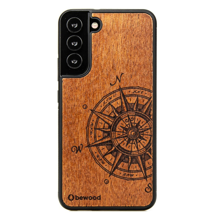 Bewood Handyhülle Holzetui Kompatibel mit Samsung Galaxy S21 FE Schutzhülle Hergestellt aus Naturholz Handwerkliche Präzision (Traveler/Merbau)