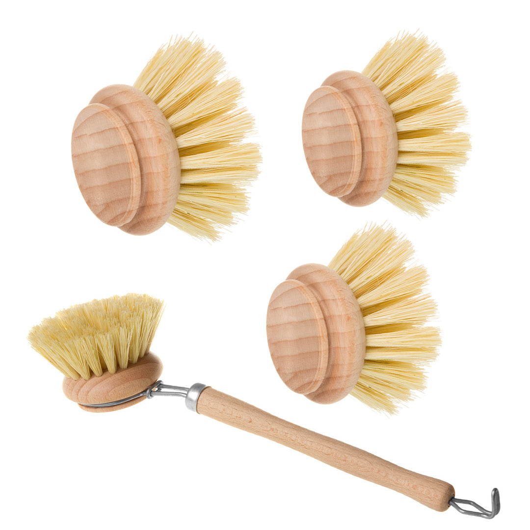 Spülbürsten-Set 1 + 3 (Köpfe), Starmann, beige 20cm