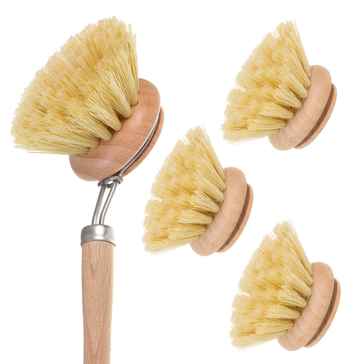 Spülbürsten-Set 1 + 3 (Köpfe), Starmann, beige 20cm
