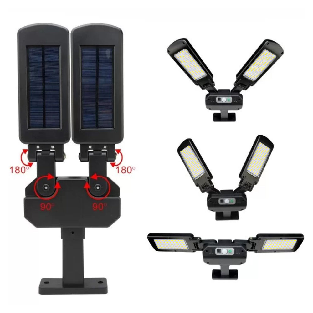Solar Straßenlampe mit Bewegungs- und Dämmerungssensor IP54 5W 2x 450Lumen IP54