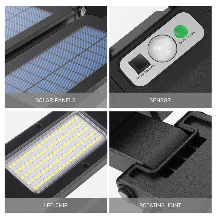 Solar Straßenlampe mit Bewegungs- und Dämmerungssensor IP54 5W 2x 450Lumen IP54