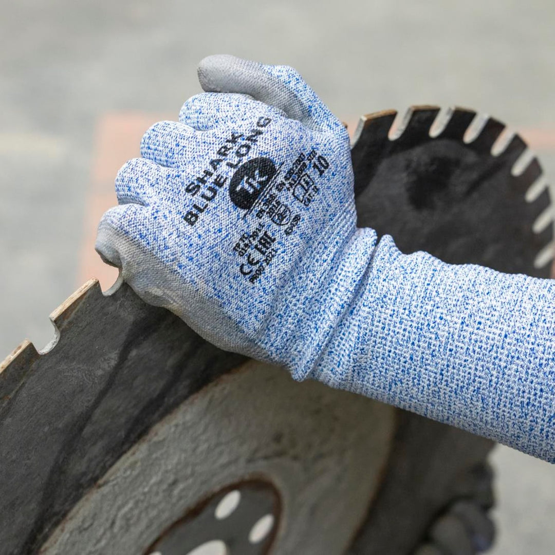 SCHNITTHEMMENDE HANDSCHUHE MIT VERLÄNGERTEN STULPEN GRÖSSE 9 (12 PAAR)