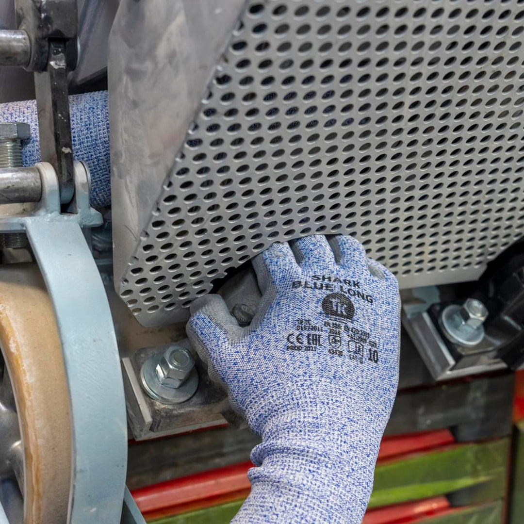 SCHNITTHEMMENDE HANDSCHUHE MIT VERLÄNGERTEN STULPEN GRÖSSE 10 (12 PAAR)