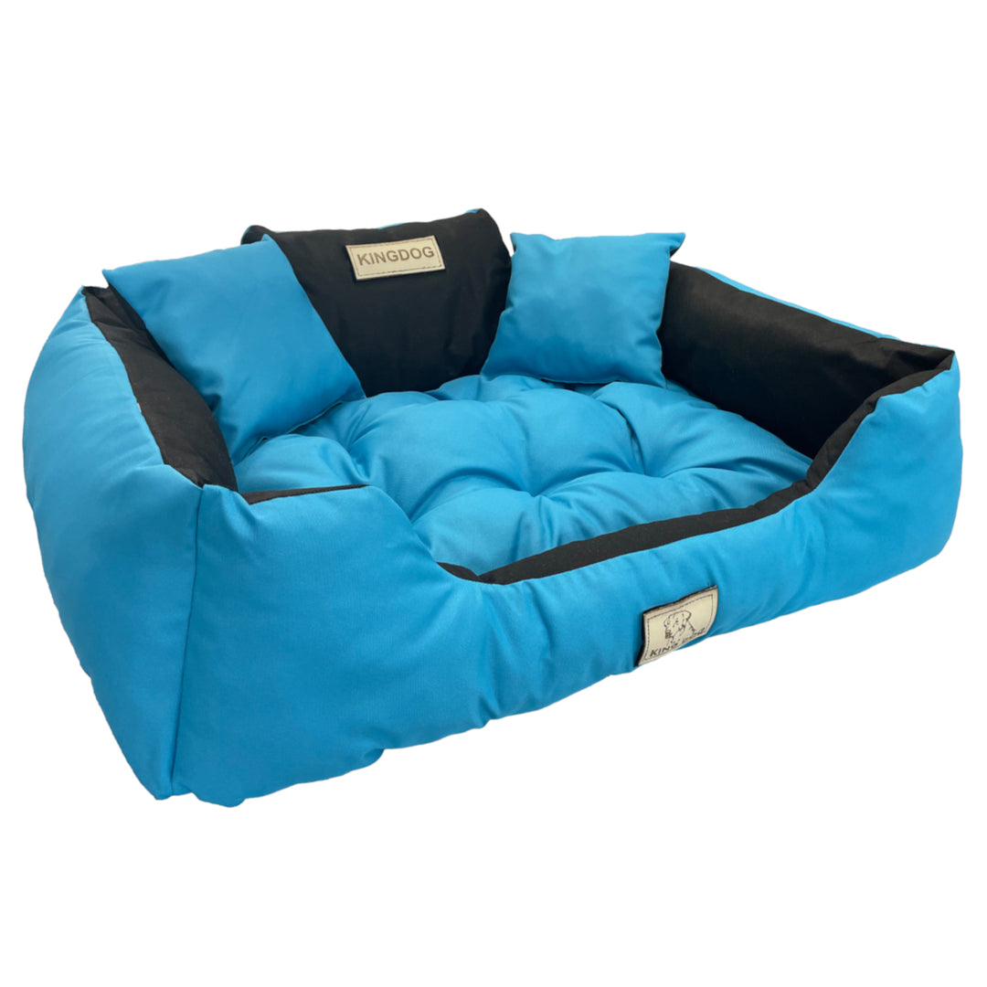 Großes Hunde- und Katzenbett 75 x 65 Blau - Kingdog Größe M