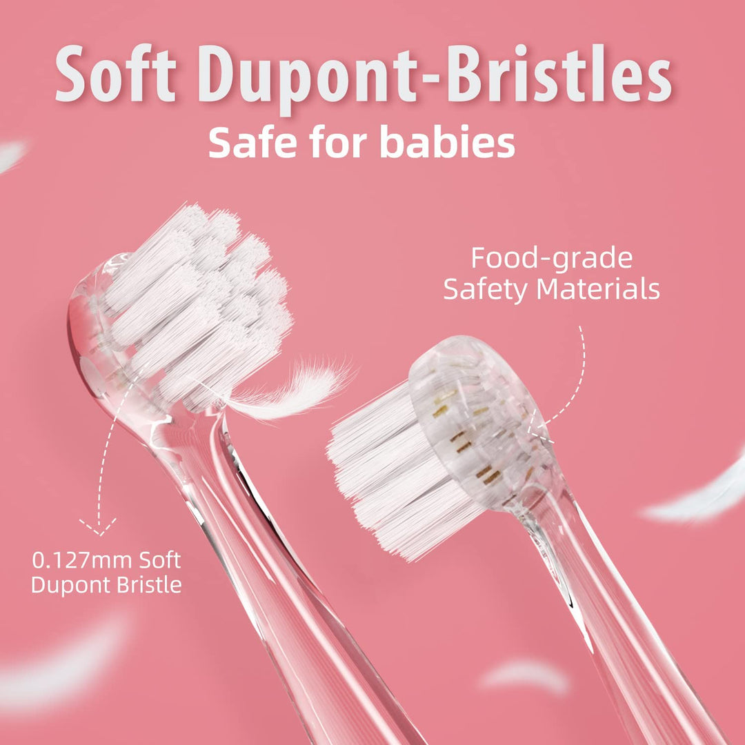 SEAGO SG-513 Rosa Zahnbürste Kinder Baby Kinderzahnbürste ab 0-3 Jahre mit LED Licht Smart Timer Schall Babyzahnbürste Wasserdicht IPX7 Schallzahnbürste