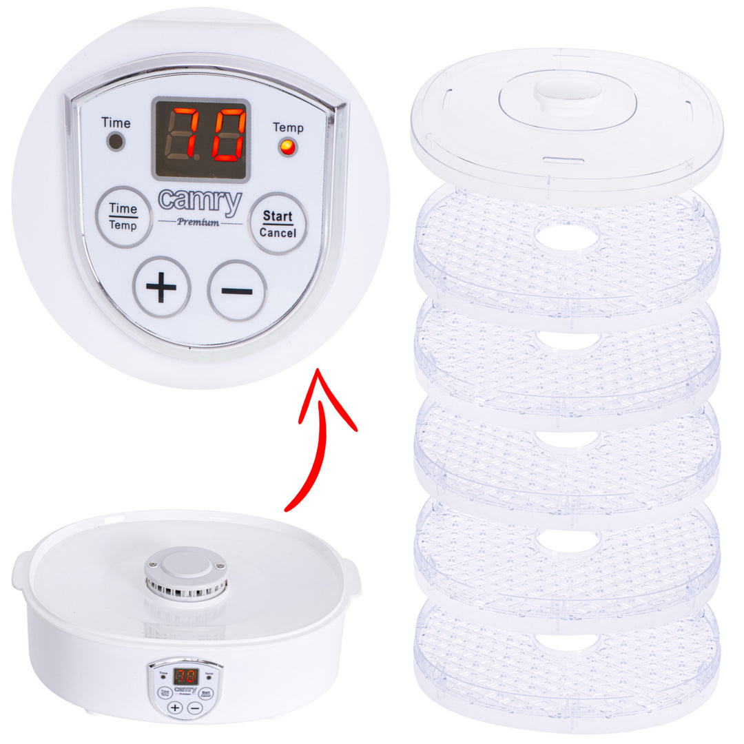 Lebensmitteltrockner, 550W, Dörrautomat, Lebensmittel Dehydrator, Dörrgerät für Lebensmittel