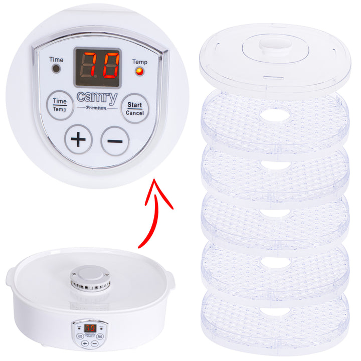 Lebensmitteltrockner, 550W, Dörrautomat, Lebensmittel Dehydrator, Dörrgerät für Lebensmittel