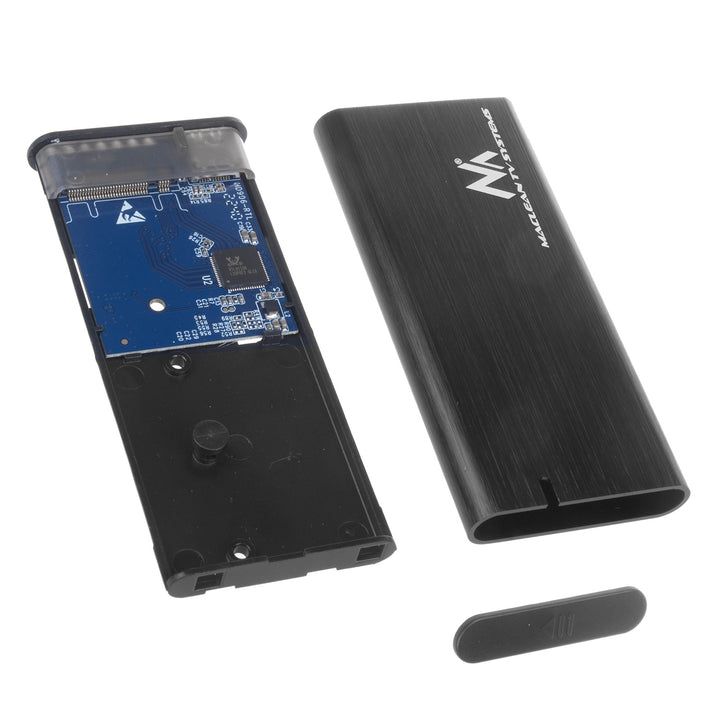 NVMe SATA SSD M.2 Gehäuse NVMe (PCIe), NGFF (SATA) Unterstützt USB 3.1 2230/2240/2260/2280 USAP Kompatibel mit PC und Mac Aluminium Plug&Play Schwarz