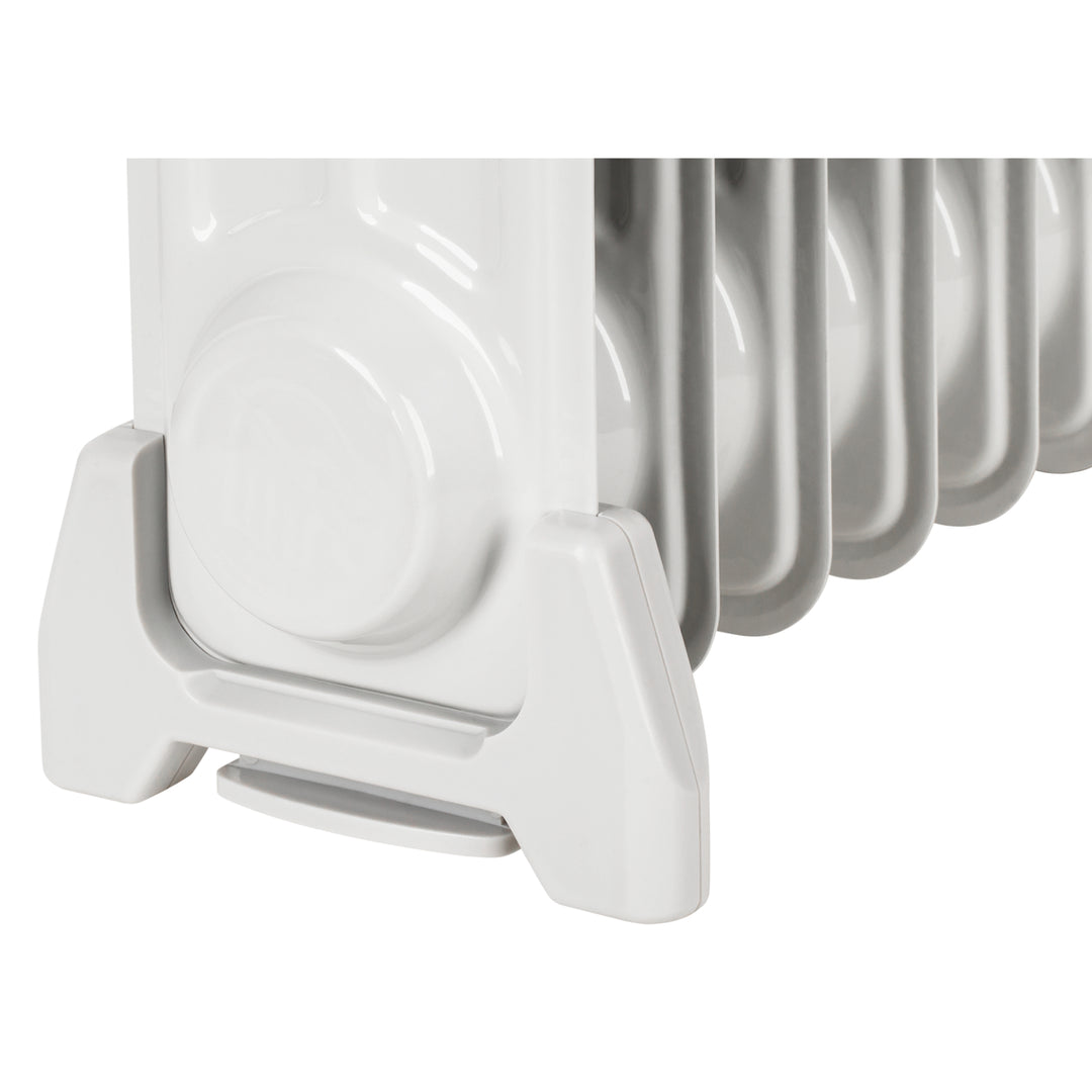TSA8035 Elektrischer Ölradiator 800 W (7 Rippen), Heizkörper mit Thermostat, Weiß