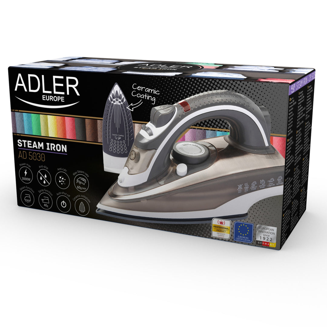Adler AD 5030 Selbstreinigendes Keramik-Bügeleisen 3000 W