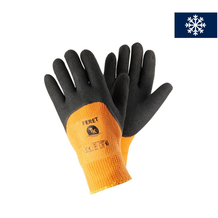 Feret geschäumte latexbeschichtete Winterhandschuhe Größe 9 Arbeitshandschuhe Handschuhe Schutzhandschuhe (12 Paar)