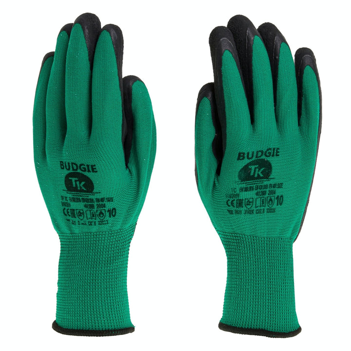 TK Budgie Arbeitshandschuhe 1x Paar Handschuhe aus PVC Gartenarbeit Arbeitsschutz Gartenhandschuhe Schutzhandschuhe  Größe: 6