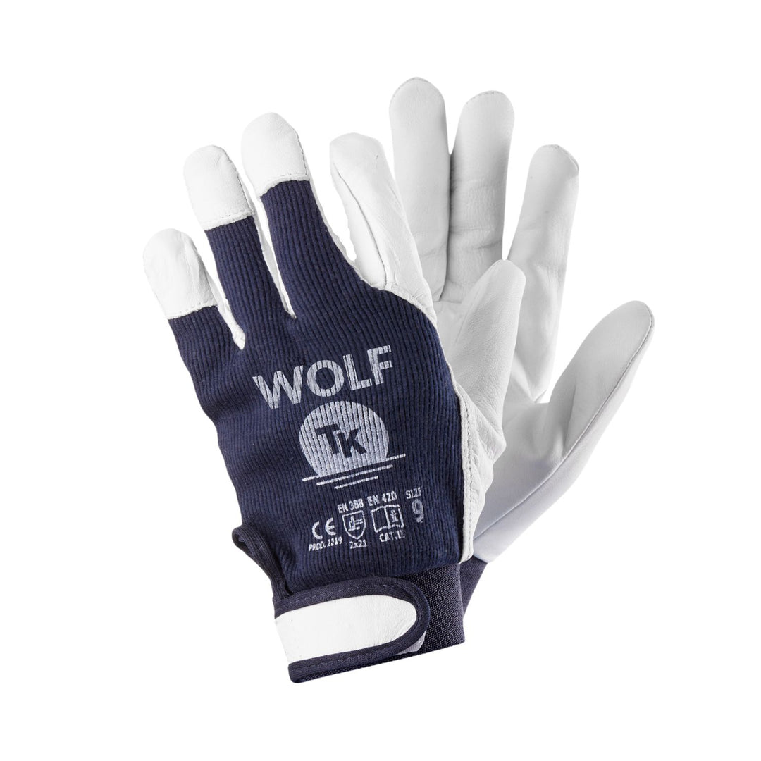 Wolf Arbeitshandschuhe Handschuhe aus Atmungsaktiver Baumwolle Gartenarbeit Arbeitsschutz Mechanikerhandschuhe mit Klettverschluss Größe:10 3x Paar