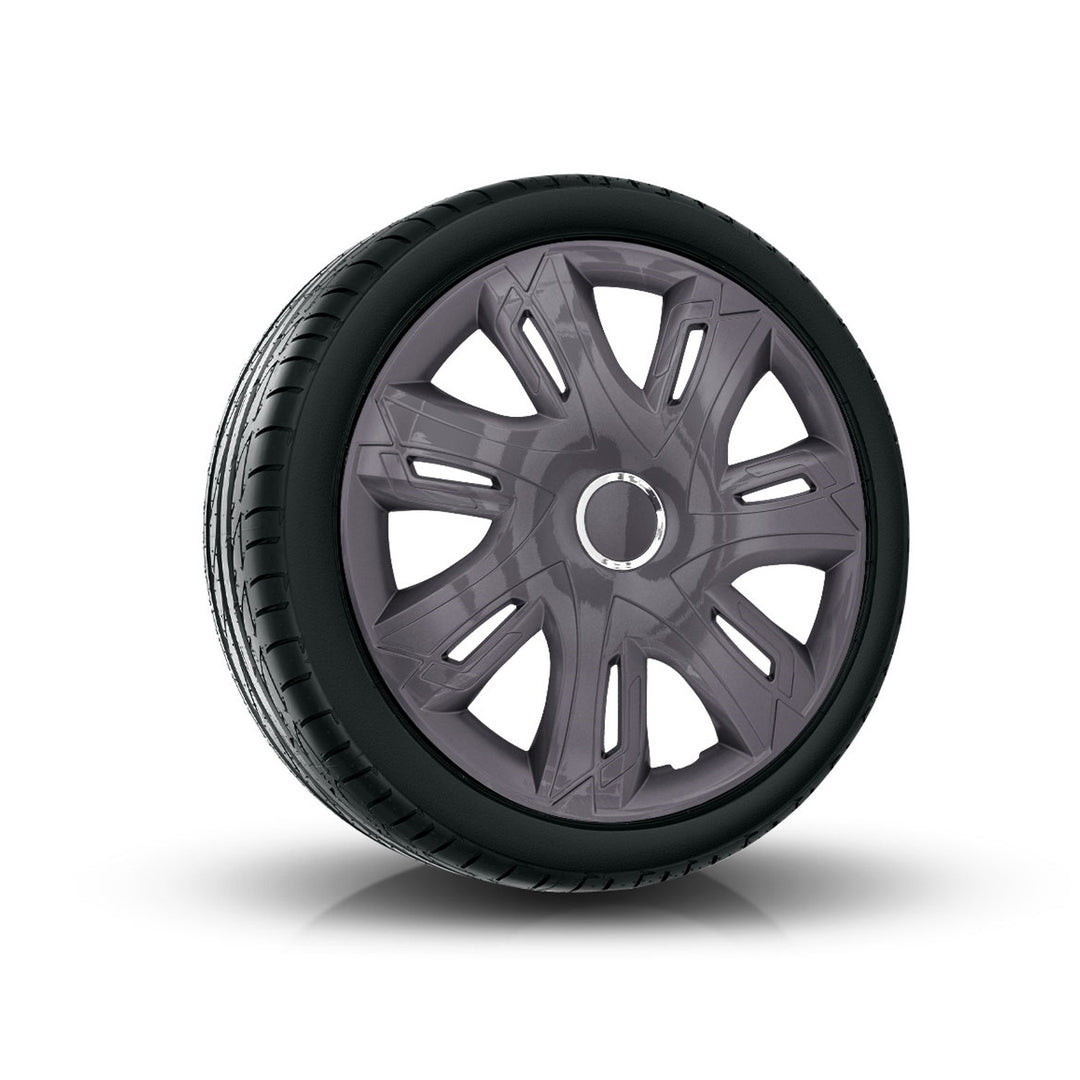 Supernova Radzierblenden für Stahlfelgen 4X Radkappen Satz 4er Set Auto KFZ Fahrzeug Geeignet ür die meisten Marken und Felgen ABS-Kunststoff (Graphit lackiert, 16")