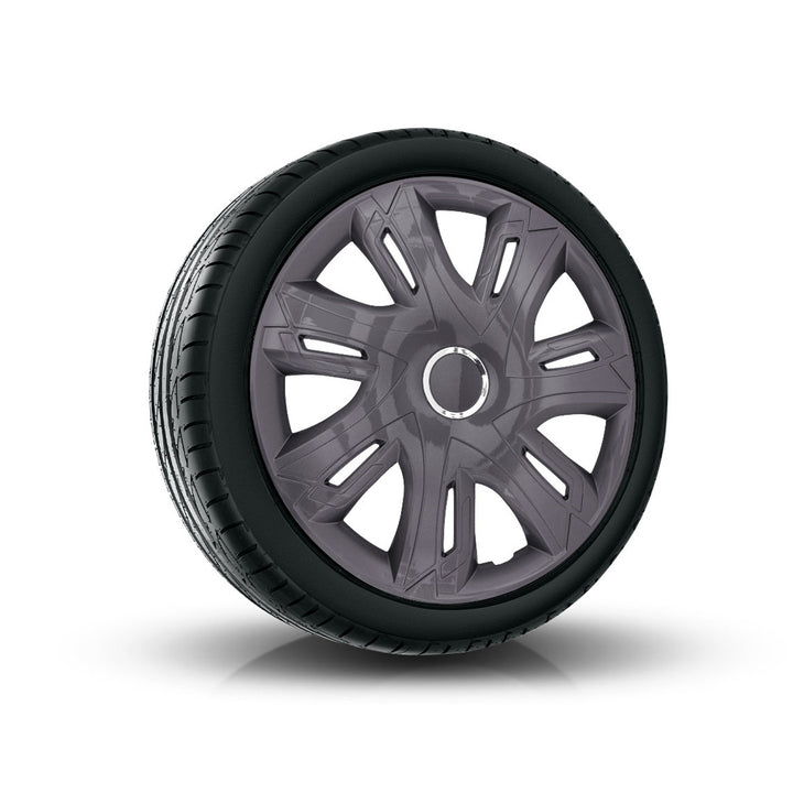 Supernova Radzierblenden für Stahlfelgen 4X Radkappen Satz 4er Set Auto KFZ Fahrzeug Geeignet ür die meisten Marken und Felgen ABS-Kunststoff (Graphit lackiert, 16")