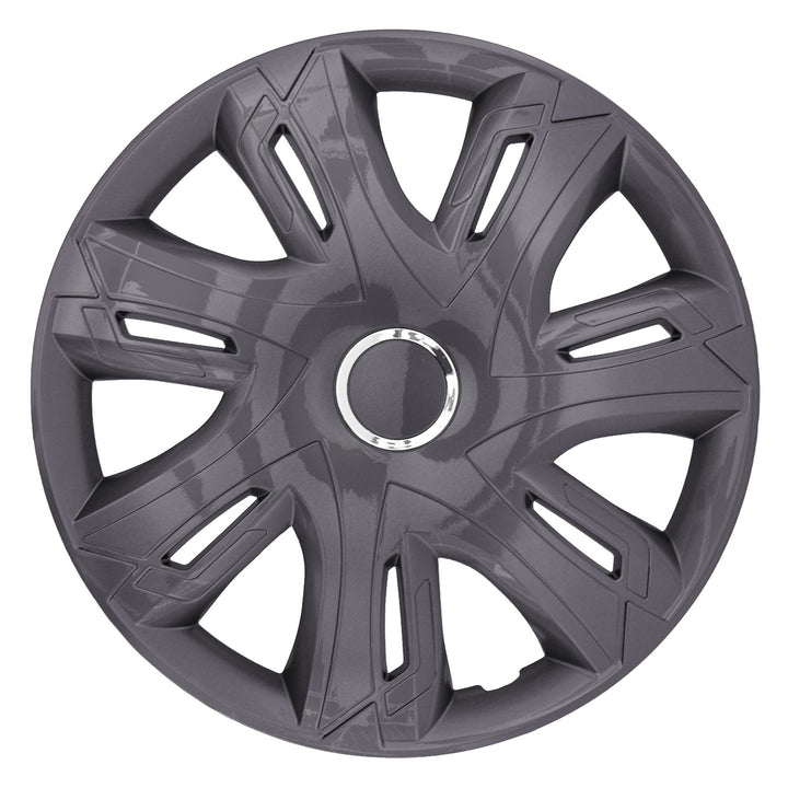 Supernova Radzierblenden für Stahlfelgen 4X Radkappen Satz 4er Set Auto KFZ Fahrzeug Geeignet ür die meisten Marken und Felgen ABS-Kunststoff (Graphit lackiert, 16")