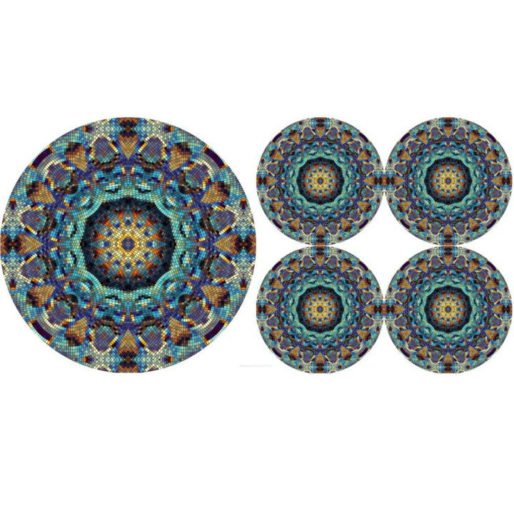 Satz runder Filz-Tischsets 1 + 4 - BARCELONA