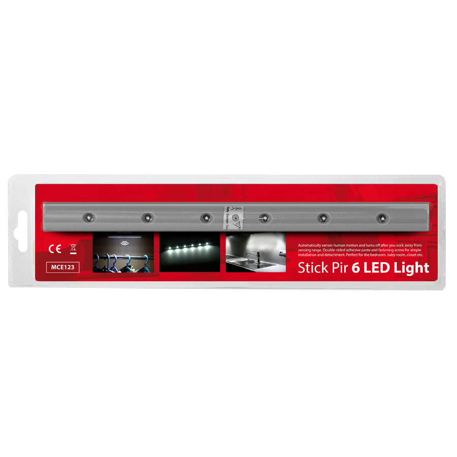 2x Maclean 6 led Lampe mit Bewegungsmelder + AAA Batterien
