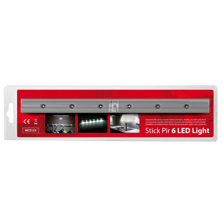 2x Maclean 6 led Lampe mit Bewegungsmelder + AAA Batterien