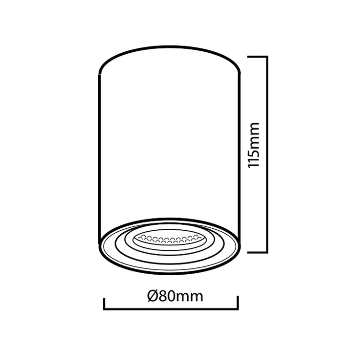 3x Maclean Round Plafond Weiß MCE422 + 3x LED Glühbirne GU10 5W 4000K