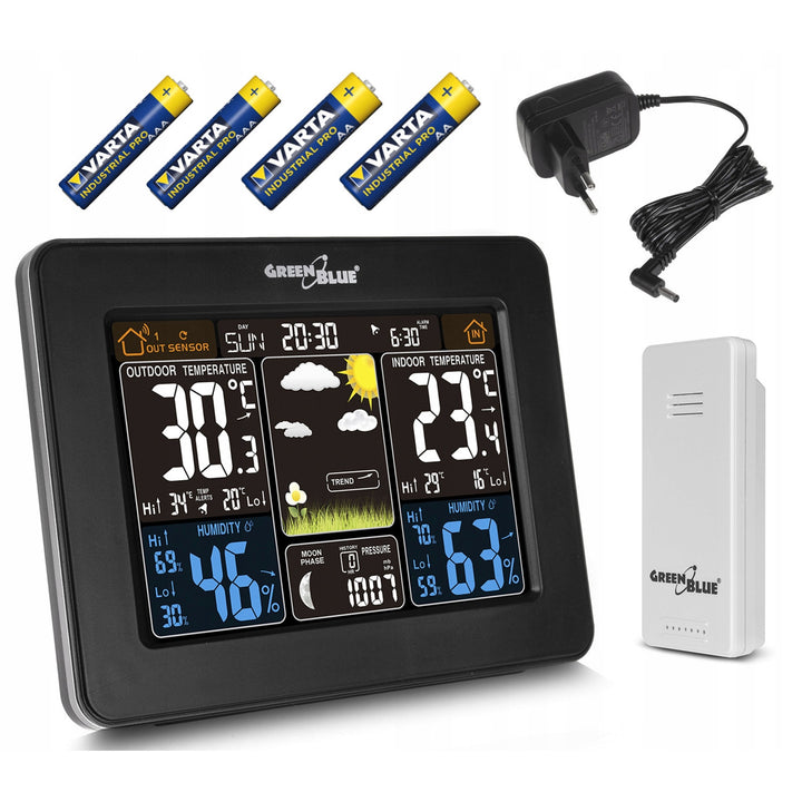 GreenBlue GB523 Wetterstation + Batterien + Netzgerät