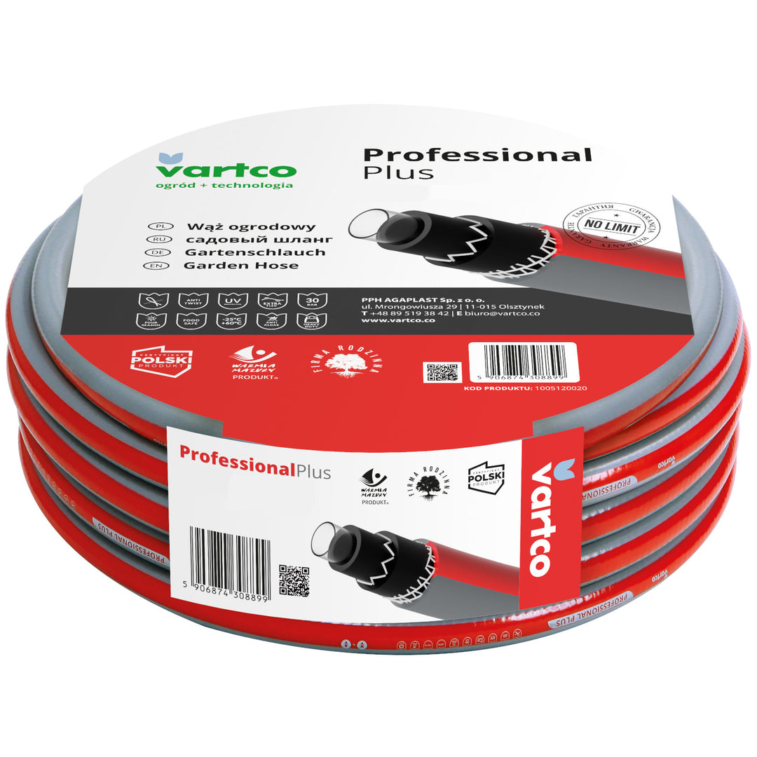 Vartco 6 Lagen 30m 1/2" Gartenschlauch Set + Armaturen