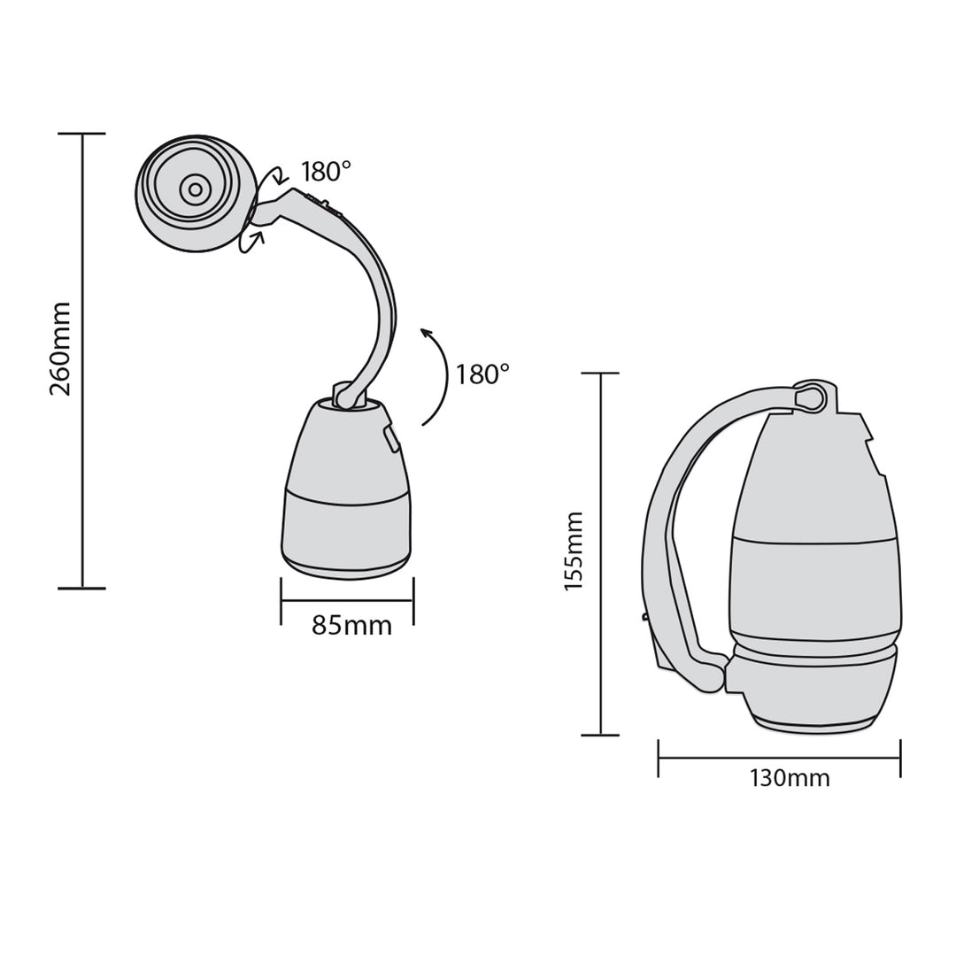 Multifunktions-Taschenlampe Maclean MCE294 200 lm + 3× AA Varta Batterie