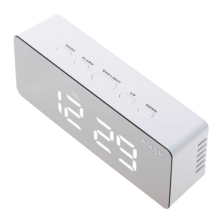 Wecker mit Raumtemperaturanzeige Alarm Datumsanzeige Weckeranzeige Hintergrundbeleuchtung Tischuhr Temperaturanzeige USB- oder batteriebetrieben (Weiß)