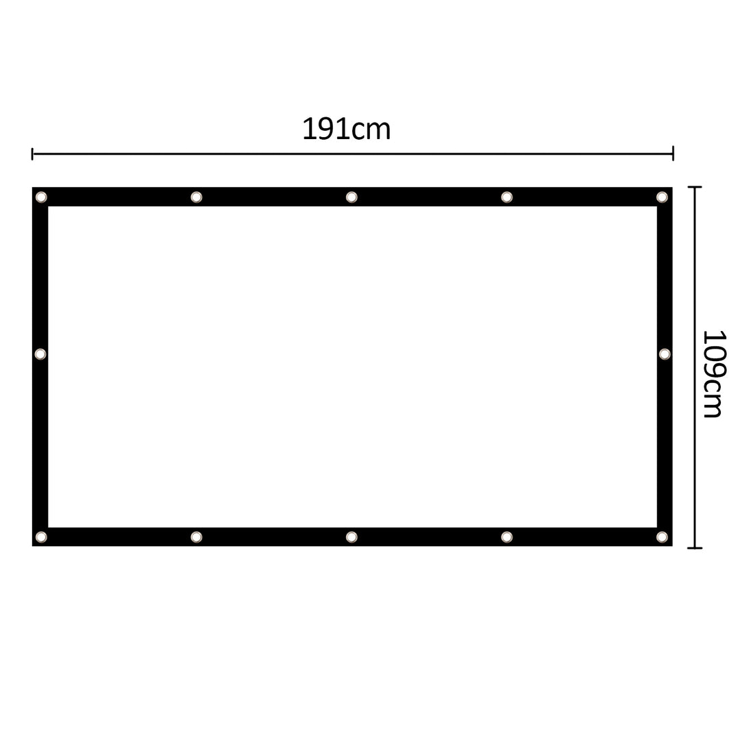 Maclean-Projektionsleinwand, 86", 191 x 109 cm, Rahmen 25 mm 16:9, Spannhaken, MC-980