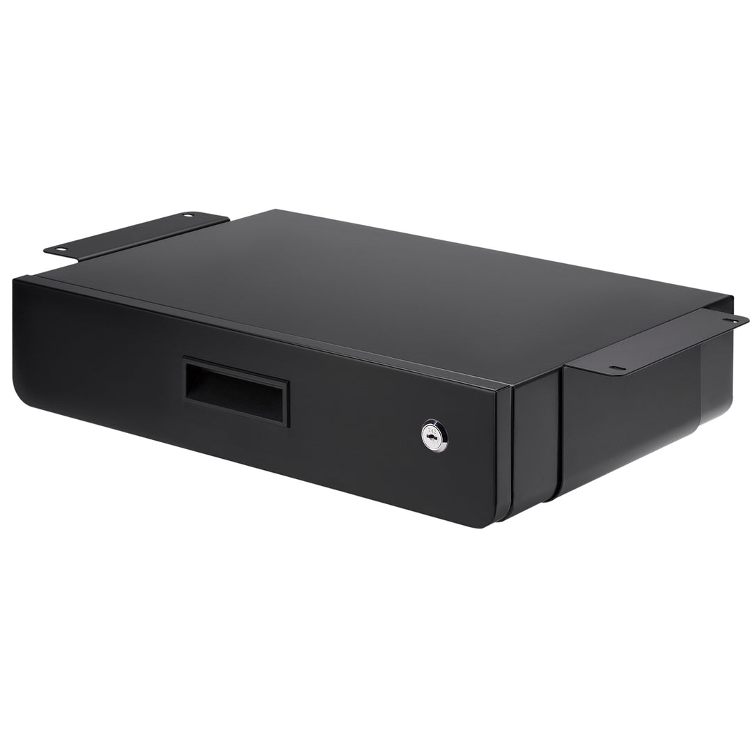 Maclean schlüsselbetätigte ergonomische Untertischschublade, Organizer, schwarz, max 5kg, MC-461