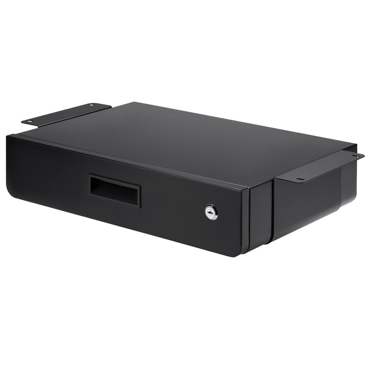 Maclean schlüsselbetätigte ergonomische Untertischschublade, Organizer, schwarz, max 5kg, MC-461