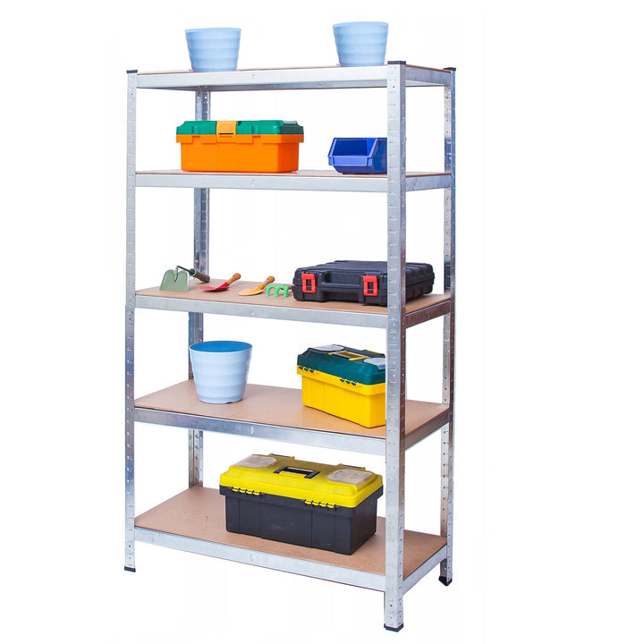 Green Blue GB378 Lagerregal aus Metall mit 5 Höhenverstellbaren Regalböden 175 kg Tragkraft per Regalböden 180x90x40cm Steckregal Verzinkt Klappbar Kellerregal Werkstattregal