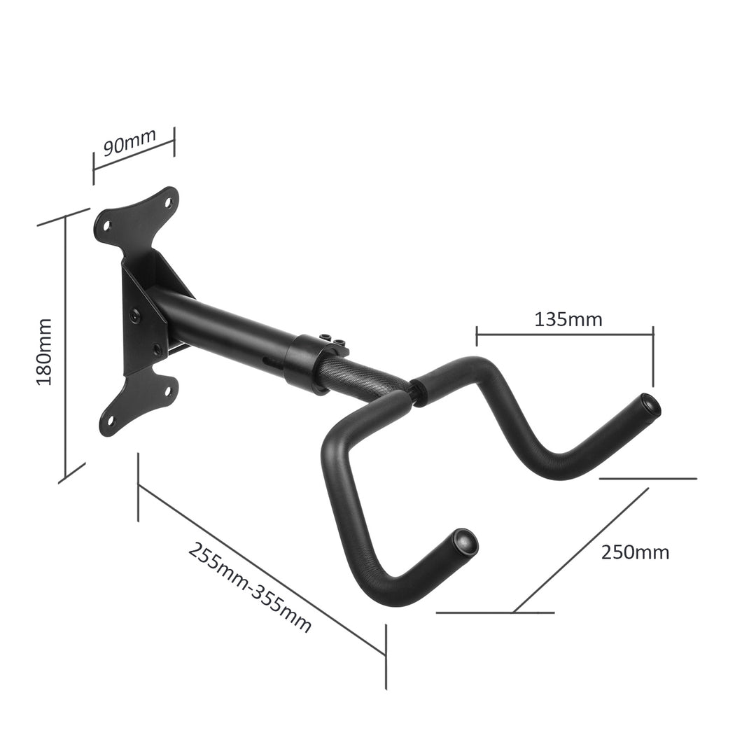 Maclean Fahrrad-Wandhalterung, horizontal, Stahl, max. Belastung 30kg, MC-431