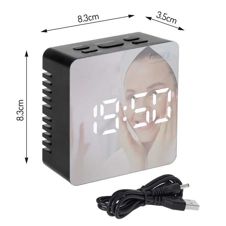 Wecker mit Raumtemperaturanzeige Alarm Datumsanzeige Weckeranzeige Hintergrundbeleuchtung Tischuhr Temperaturanzeige USB- oder batteriebetrieben (Schwarz)